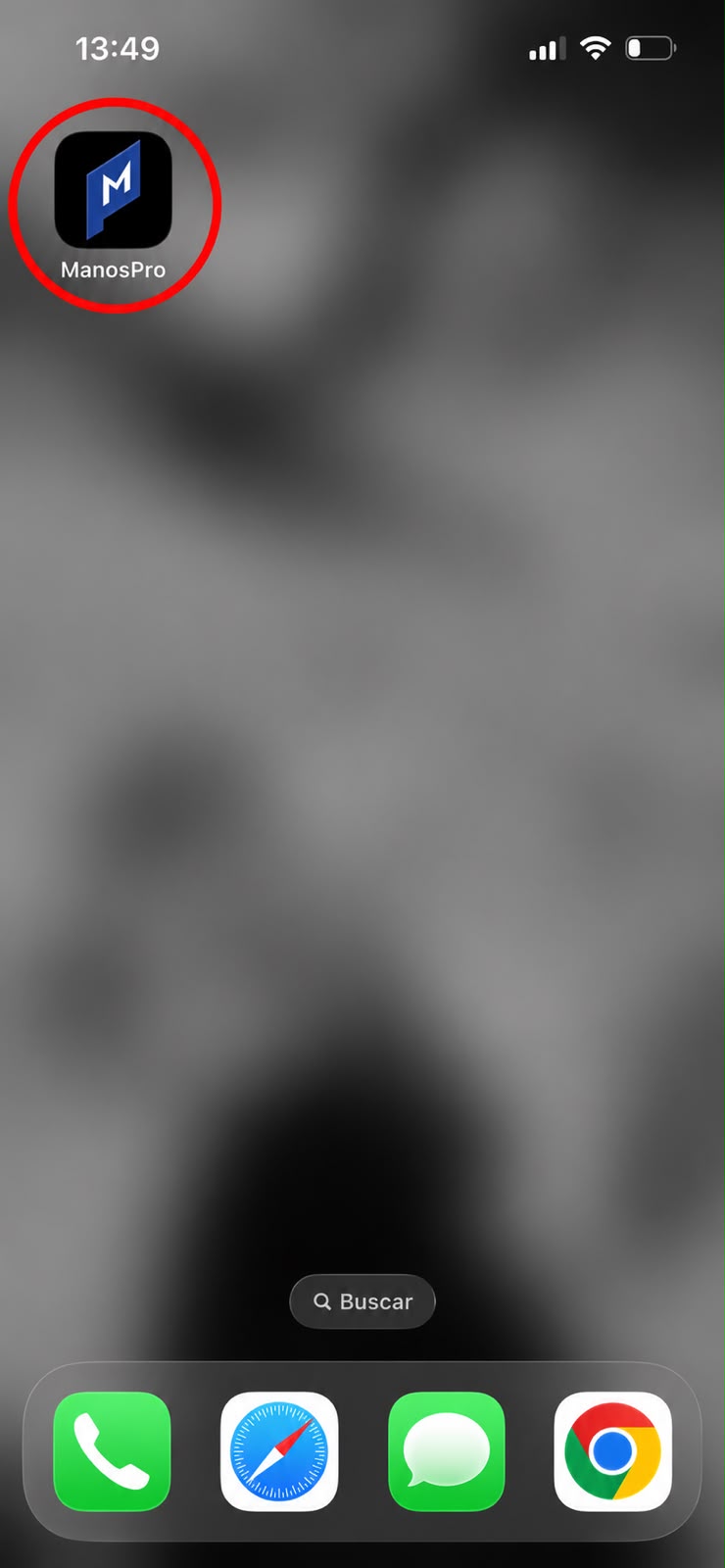 Resultado - Manos Pro en la pantalla de inicio